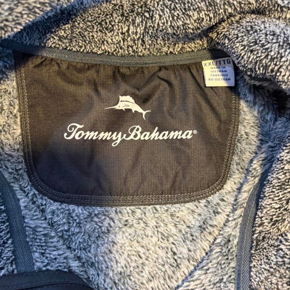 Tommy Bahama gray heathered fleece vest size XXL - Picture 6 of 8